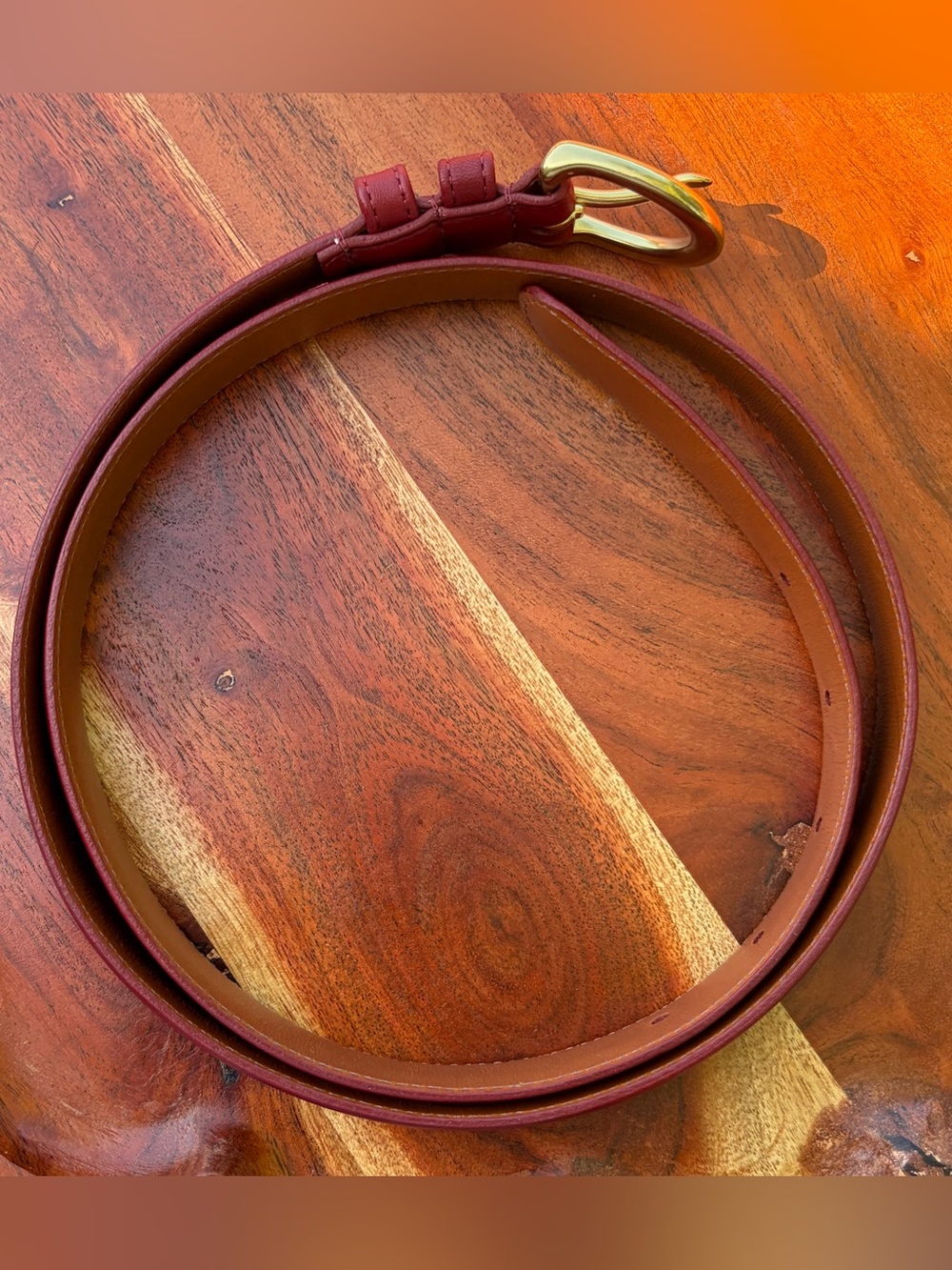 Vintage COACH Red Leather Belt Brass Buckle 8400 EUC - Picture 5 of 11